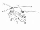 Chinook Coloring Drawing Pages Helicopter Ch 47 Colouring Kids Plane  sketch template