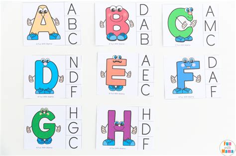 Alphabet Letter Matching Clip Cards - Fun with Mama