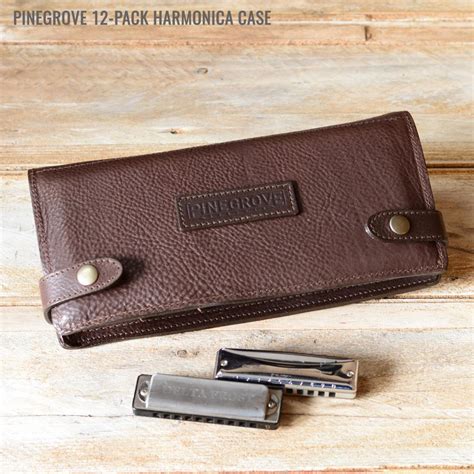 Twelve-Pack Leather Harmonica Case by Pinegrove Leather