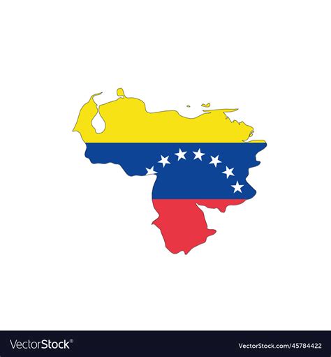 Venezuela national flag in a shape of country map Vector Image