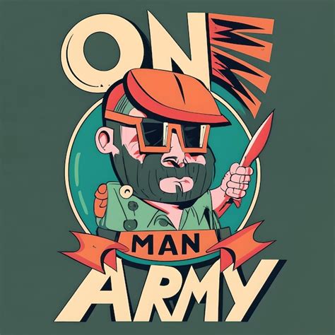 Premium AI Image | one man army vector illustration typography poster