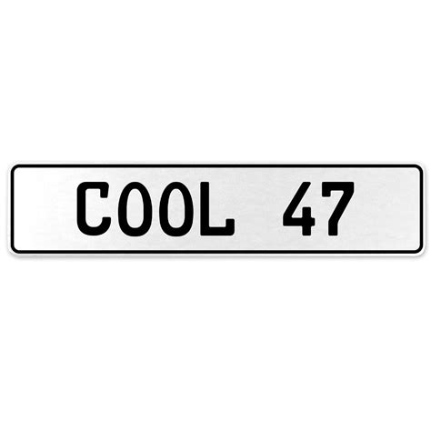 Vintage Parts 553753 Cool 47 White Stamped Aluminum European License Plate License Plate Covers ...