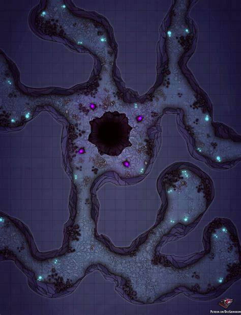 Cavern Pit - D&D Map for Roll20 And Tabletop - Dice Grimorium