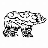 Bear Art  Instant Download Nursery Mountain Print Tribal sketch template