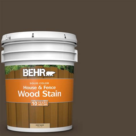 BEHR 5 gal. #790B-7 Bitter Chocolate Solid House and Fence Exterior Wood Stain-03005 - The Home ...