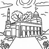 Premium Vector  Hand Drawn Islamic mosque Outline Kids coloring Page 09 sketch template