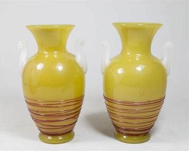 Pair Art Glass Vases