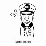 Trendy Postal Worker 42978880 Vector Art At Vecteezy sketch template