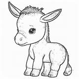 Easy Cute Donkey Coloring Pages For Kids  Free Printable sketch template