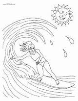 Surfer Girl Coloring Sheet  ECEkids sketch template