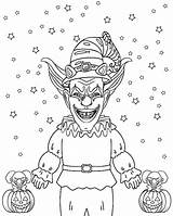 Scary Clown coloring Page for Adults sketch template