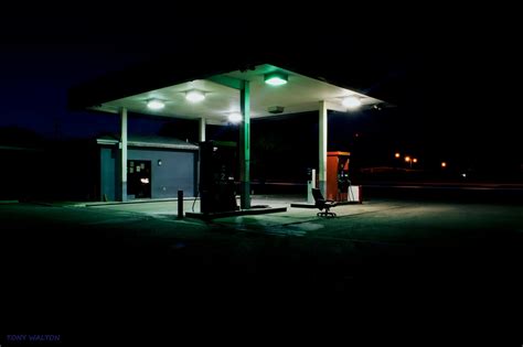 Tony Walton: gas station at night photography long exposure cayman ...