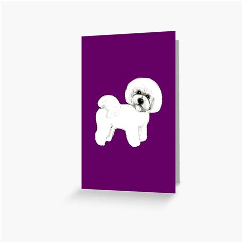 "Bichon Frise dog on Ultraviolet, Pantone Ultraviolet" Greeting Card for Sale by MagentaRose ...
