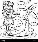 Coloring Pages Hula Girl sketch template