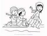 Early Childhood coloring Pages Of sledding sketch template