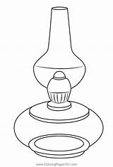Kerosene Lamp Coloring Page For Kids  Free Lamps Printable sketch template