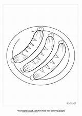 Coloring Sausages Pages Kids Printable Color Sketch Page sketch template