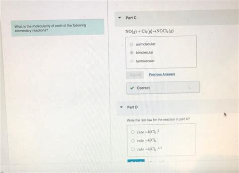 Solved What is the molecularity of each of the following | Chegg.com