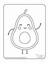 Happy Avocado Coloring Page  Coloring Pages And More sketch template