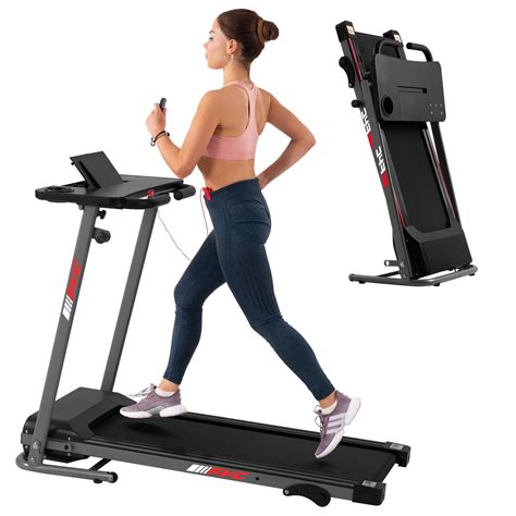 FYC 2.5HP Folding Desk Treadmill w/ Bluetooth & Incline - Compact Running Machine (Black ...