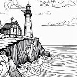 Sketch Of Lighthouse 2 Coloring Pages  For Kids – Smart sketch template