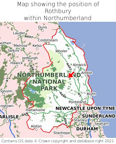 Where is Rothbury? Rothbury on a map