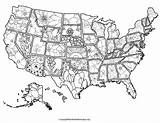 US Coloring Map  United States USA sketch template