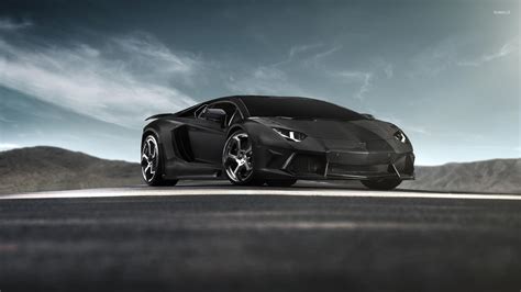 Black Lamborghini Aventador front side view wallpaper - Car wallpapers - #53379