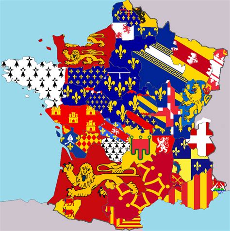 Flag Map of the provinces of the Kingdom of France : r/MapPorn