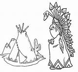 Indian Chief Wigwam Mountains Cactus coloring Page  Download Print sketch template