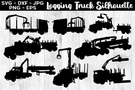 9 Logging Truck Silhouette Designs & Graphics