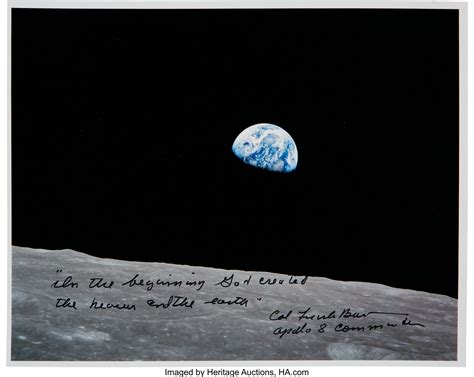 Frank Borman Signed Apollo 8 "Earthrise" Color Photo with | Lot #51312 ...