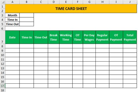 How to Create Excel Time Card Template (Step by Step Guide)