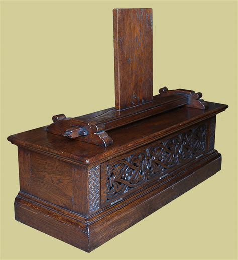 Hand Carved Elizabethan Strapwork Style Oak TV Stand