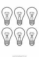 Colorful Bulb Coloring Page For Kids  Free Lamps Printable sketch template