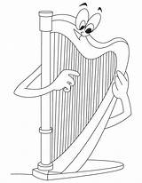 Harp Coloring Pages  Best For Kids Music coloring sketch template