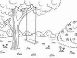 Tree Swing Coloring Pages sketch template