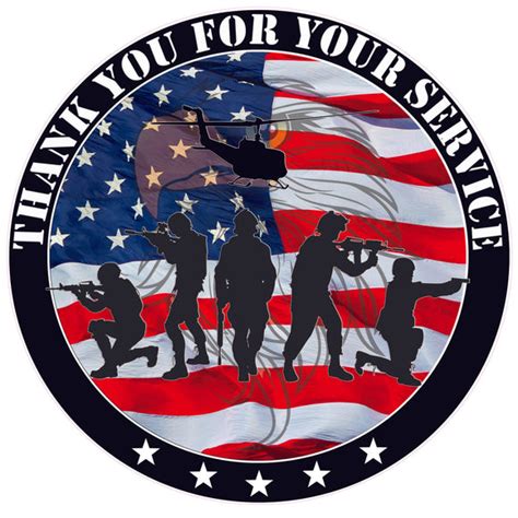 Military - Thank you for your Service Decal | Nostalgia Decals ...