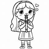 Girl Singing Coloring Pages sketch template