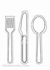 Silverware Pages Coloring sketch template