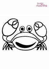 Simple Crab Coloring Page For Kids  FirstCry Parenting sketch template