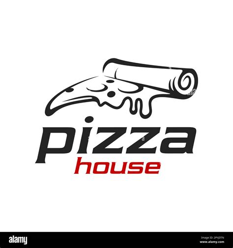 Pizza house icon, Italian restaurant or pizzeria fast food menu vector badge. Pizza delivery ...