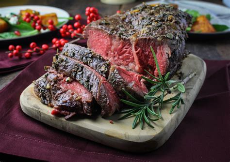 Sunday Dinner // Herb-Crusted Roast Beef, Roasted Root Vegetable Salad, Cauliflower and ...