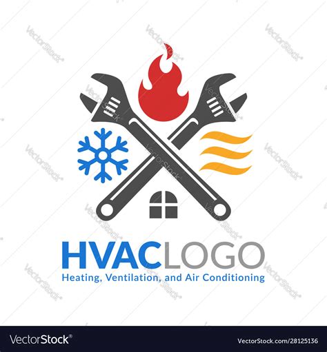 Hvac logo design heating ventilation and air Vector Image