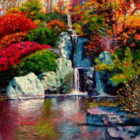 Japanese Waterfall by John Lautermilch