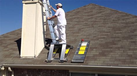 Ladder use with Work Platform and attached Ladder Supports - YouTube