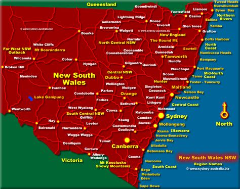 NSW Map - Australia Tourist Guide