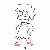 Lisa Simpson Coloring Page And Tracing From The Simpsons sketch template