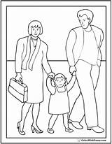 Family Fathers Day Coloring Pages Mother Father Daughter sketch template