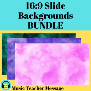 16:9 Slide Backgrounds: Cloud BUNDLE by Music Teacher Message | TPT
